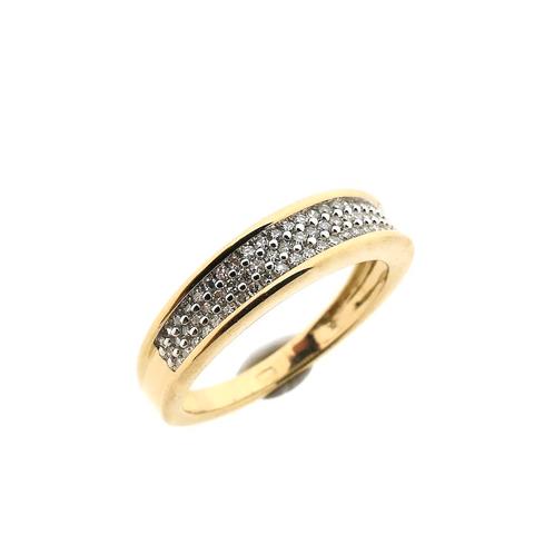 Gouden ring pavé gezet met diamanten | 0,38 ct. (pave), Sieraden, Tassen en Uiterlijk, Ringen, Dame, Met edelsteen, Overige kleuren