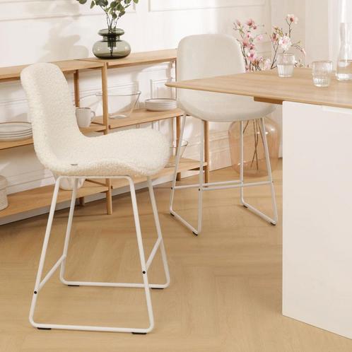 Nino barkruk | Kookeiland | 65 cm | Wit onderstel, Huis en Inrichting, Barkrukken, Nieuw, 1 kruk, 90 cm of meer, Verzenden