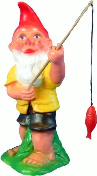 Vissende tuinkabouter met hengel, Tuin en Terras, Tuinbeelden, Nieuw, Verzenden