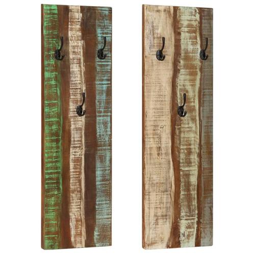 vidaXL Wandkapstokken 2 st 36x3x110 cm massief gerecycled, Huis en Inrichting, Woonaccessoires | Kapstokken, Nieuw, Verzenden