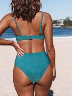 Elegante Blauwe Hoge Taille Bikini Set - Maat L, Tricot, Kleding | Dames, Badmode en Zwemkleding, Verzenden, Nieuw, Blauw