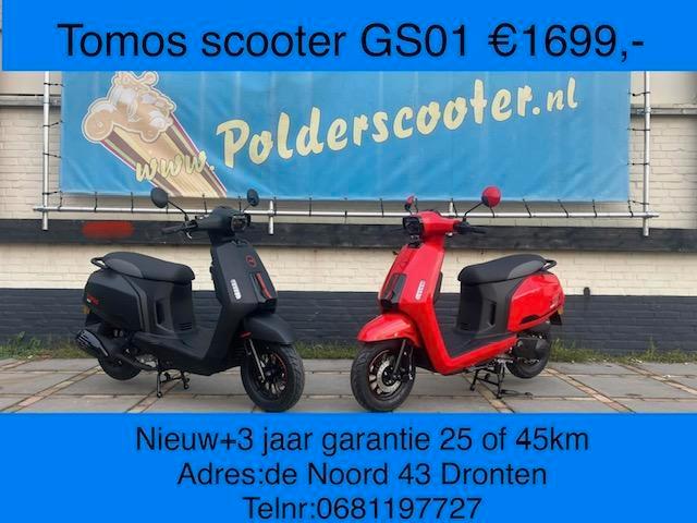 tomos gs01 scooter / nieuw / 25 of 45 km/h /showroom deals!, Fietsen en Brommers, Brommers | Overige merken, Nieuw, Ophalen