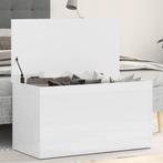 vidaXL Opbergkist 84x42x46 cm bewerkt hout hoogglans wit, Huis en Inrichting, Woonaccessoires | Kisten, Verzenden, Nieuw