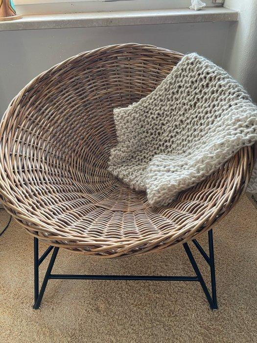 Lounge stoel - Wicker, Staal - Wicker in Acapulco-stijl, Antiek en Kunst, Kunst | Designobjecten