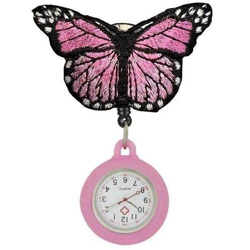 Fako® - Verpleegstershorloge - Roller Vlinder - Roze - Roze, Sieraden, Tassen en Uiterlijk, Horloges | Dames, Verzenden