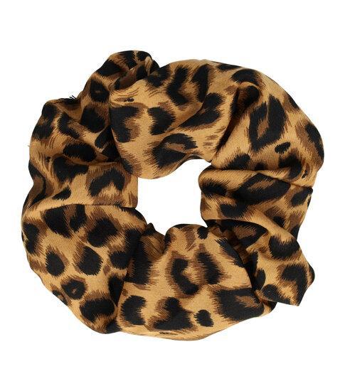 Scrunchie Haarelastiek Panter Print 12cm Zwart Bruin, Sieraden, Tassen en Uiterlijk, Uiterlijk | Haarverzorging