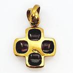 Kruishanger - 18 karaat Geel goud -  2.40 tw. Granaat, Sieraden, Tassen en Uiterlijk, Antieke sieraden