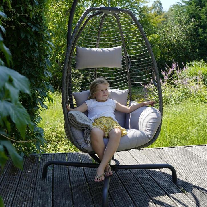 Rope hangstoel grijs, Huis en Inrichting, Stoelen, Grijs, Nieuw, Ophalen of Verzenden