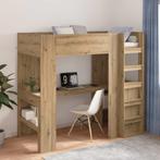 vidaXL Loft Bedframe met Bureau Artisan Eiken 80 x 200 cm, Verzenden, Nieuw, Bruin, Hout