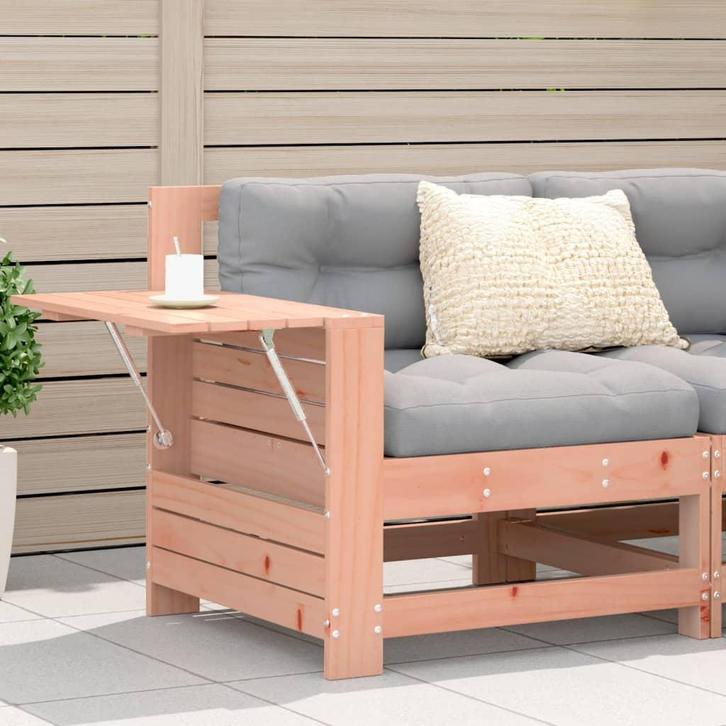 vidaXL Tuinbank met armleuning en klaptafel massief, Tuin en Terras, Tuinsets en Loungesets, Nieuw, Verzenden