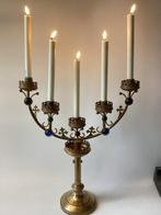 Kandelaber - Koper - Gotische kerkkandelaar, Antiek en Kunst