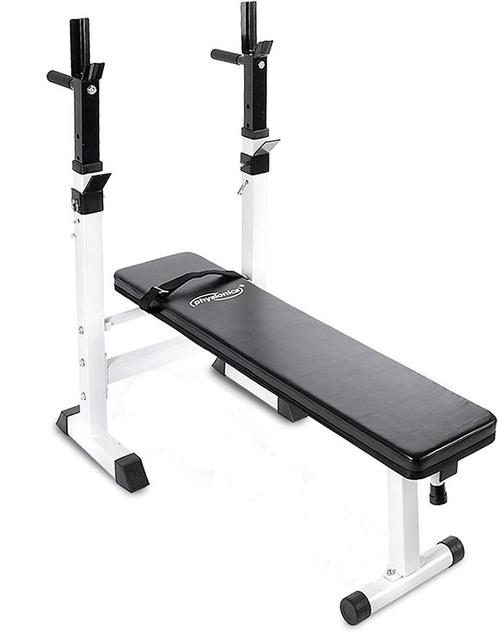 Inklapbare halterbank / bankdrukbank - Max. 200 kg, Sport en Fitness, Fitnessmaterialen, Fitnessbank, Nieuw, Armen, Borst, Ophalen of Verzenden