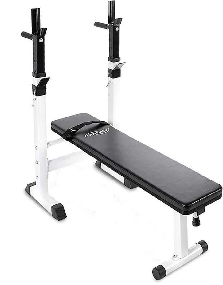 Inklapbare halterbank / bankdrukbank - Max. 200 kg, Sport en Fitness, Fitnessmaterialen, Fitnessbank, Nieuw, Armen, Borst, Ophalen of Verzenden