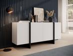 Meubella Dressoir Kelton wit zwart 180cm, Huis en Inrichting, Kasten | Dressoirs, Verzenden, 150 tot 200 cm, Nieuw, Modern