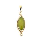 9 Krt. Hanger met jade (kettinghanger, diamant hanger), Ophalen of Verzenden, Goud, Met edelsteen