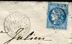 Frankrijk 1871 - Zeldzame brief van Parijs naar Rouen via, Gestempeld