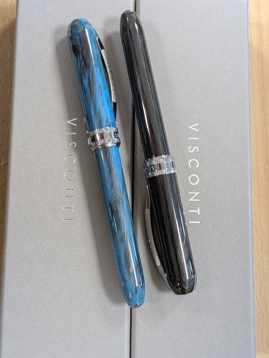 Visconti - 2x Rembrandt Vulpen BLUE + BLACK - Vulpen, Verzamelen, Pennenverzamelingen