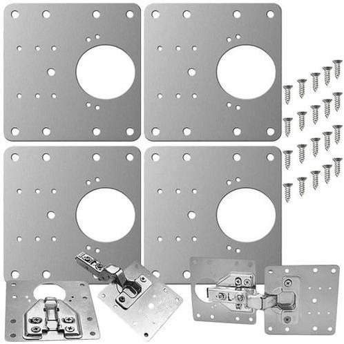 Scharnier reparatie plaat - 90 x 90mm - 4 stuks, Doe-het-zelf en Verbouw, Hang- en Sluitwerk, Scharnier, Nieuw, Rvs, Ophalen of Verzenden