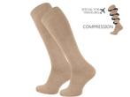 Compressie kniekous - Reiskniekous - Unisex - Beige, Kleding | Heren, Sokken en Kousen, Verzenden, Nieuw