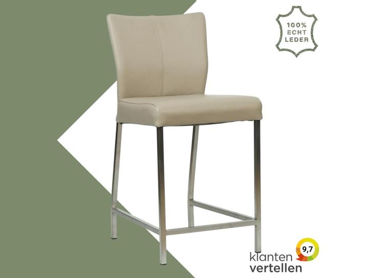 Leren barkruk Revolt laag - Toledo Mastic (taupe/bruin) -, Huis en Inrichting, Barkrukken, 90 cm of meer, 1 kruk, Nieuw, Leer