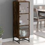 vidaXL buffetkast met glazen deuren 35x37x120 cm gerookt, Huis en Inrichting, Kasten | Buffetkasten, Minder dan 50 cm, Verzenden