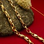 Bicolor gouden anker schakel collier | 44,5 cm, Sieraden, Tassen en Uiterlijk, Kettingen, Ophalen of Verzenden, Gebruikt, Overige kleuren