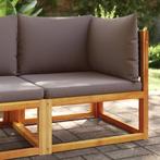 vidaXL Tuinhoekbank met kussens acaciahout & rotan, Verzenden, Nieuw, Hardhout