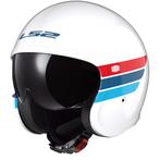 LS2 OF599 Spitfire II Retro Wit Blauw Rood Jethelm, Jethelm, XXL, Nieuw met kaartje, Overige merken