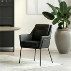 Set van 6 Leren eetkamerstoelen Mix - Hermes Nero (zwart) -, Huis en Inrichting, Stoelen, Ophalen of Verzenden, Nieuw, Leer
