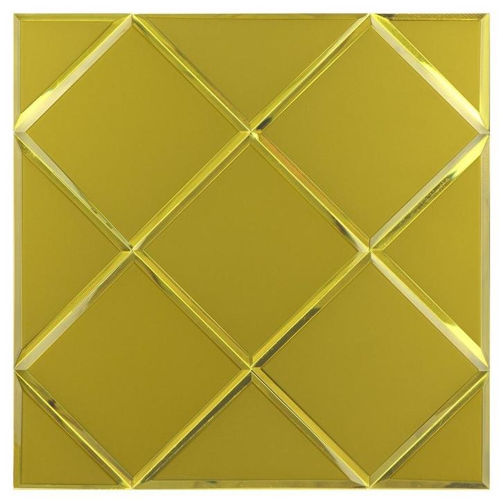 Zelfklevende Mozaïek Tegel - Afimera Gold Glass Mat - Goud, Huis en Inrichting, Woonaccessoires | Wanddecoraties, Nieuw, Ophalen of Verzenden