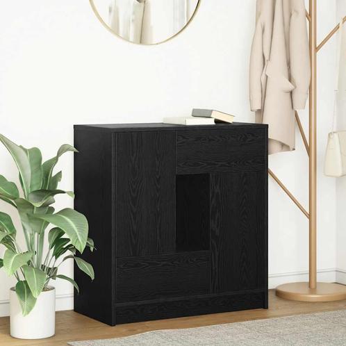 vidaXL Dressoir met lades en deuren 70,5x34x74,5 cm zwart, Huis en Inrichting, Kasten | Dressoirs, Nieuw, Overige houtsoorten