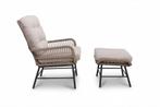 Mondial Living Loungestoel Dex met Hocker Sahara Dust, Ophalen of Verzenden, Nieuw