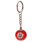 Sleutelhanger - Poolbiljart 11-Ball 3D - Rood/Wit - 2,5cm NI, Ophalen of Verzenden, Nieuw