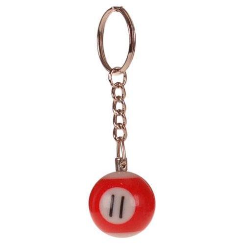 Sleutelhanger - Poolbiljart 11-Ball 3D - Rood/Wit - 2,5cm NI, Verzamelen, Sleutelhangers, Nieuw, Ophalen of Verzenden
