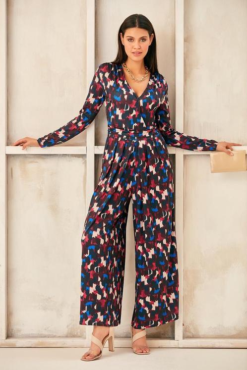 Wrap Culotte Jumpsuit in Print - S, Kleding | Dames, Jumpsuits, Nieuw, Verzenden