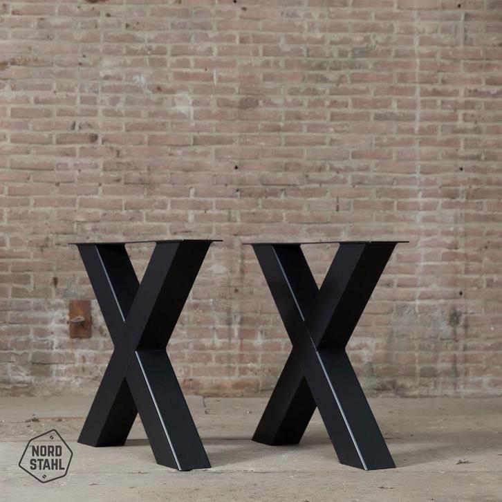 Stalen onderstel tafel - X Poot 10x10 cm, Huis en Inrichting, Tafelonderdelen, Nieuw, Verzenden