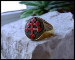 AJS Cross of Lorraine keramische emaille 24 kt goud verguld