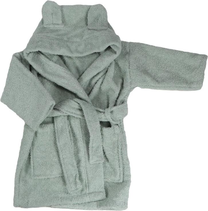 MamaLoes Beer Badstof Stone Green 1-2jr Kinder Badjas, Kinderen en Baby's, Badjes en Verzorging, Nieuw, Verzenden