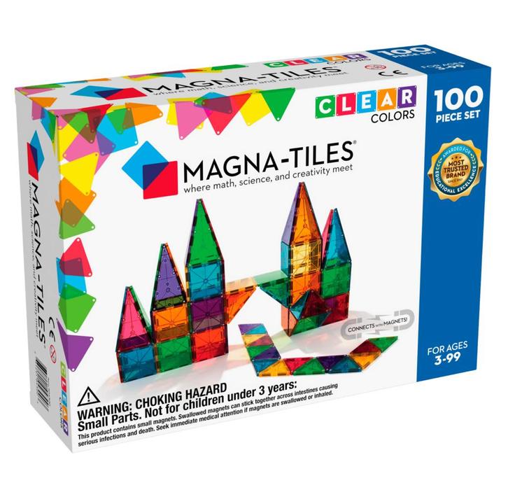 Magna Tiles - 100 stuks Clear Colors - Constructiespeelgoed, Kinderen en Baby's, Speelgoed | Overig