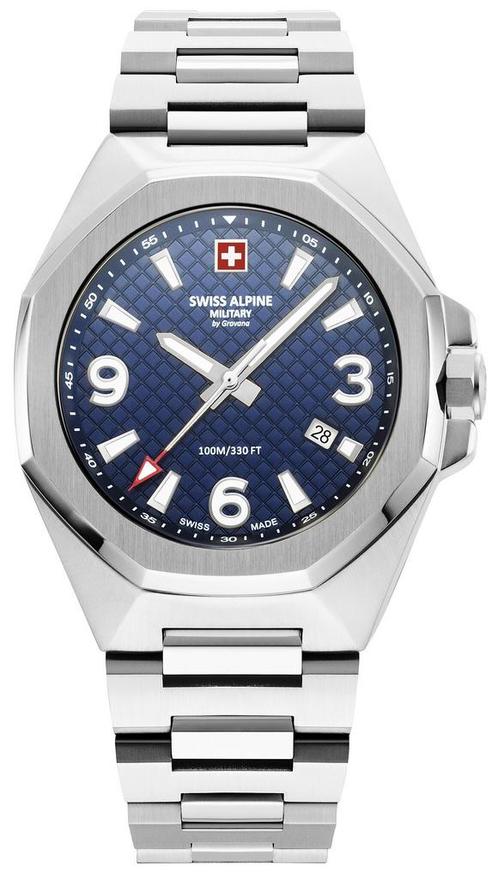 Swiss Alpine Military 7005.1135 Typhoon horloge, Sieraden, Tassen en Uiterlijk, Horloges | Heren, Staal, Nieuw, Staal, Overige merken
