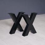 X Poot Bankje / Salontafelonderstel zwart gepoedercoat staal, Nieuw, Tafelpoot, Minder dan 50 cm, Minder dan 50 cm