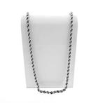 Zilveren lange gedraaide schakel ketting | 80 cm, Sieraden, Tassen en Uiterlijk, Kettingen, Gebruikt, Zilver, Zilver, Verzenden