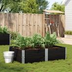vidaXL Plantenbak 150x100 cm massief grenenhout zwart, Tuin en Terras, Bloembakken en Plantenbakken, Verzenden, Nieuw, Hout