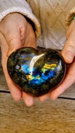 labradoriet Hart - Blauw - gouden kleuren - Hoogte: 8 cm -