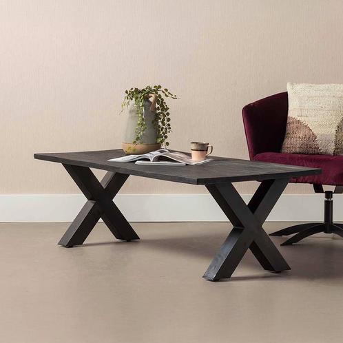 Salontafel Mangohout Cedric 130 Zwart, Huis en Inrichting, Tafels | Salontafels, 50 tot 100 cm, 100 tot 150 cm, Overige vormen
