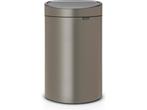 Brabantia Touch Bin Prullenbak - 40 liter - Platinum, Verzenden, Zo goed als nieuw