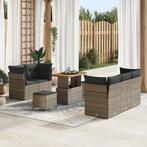 vidaXL 8-delige tuinbank set met kussens grijs poly riet, Tuin en Terras, Tuinsets en Loungesets, Verzenden, Nieuw, Rotan