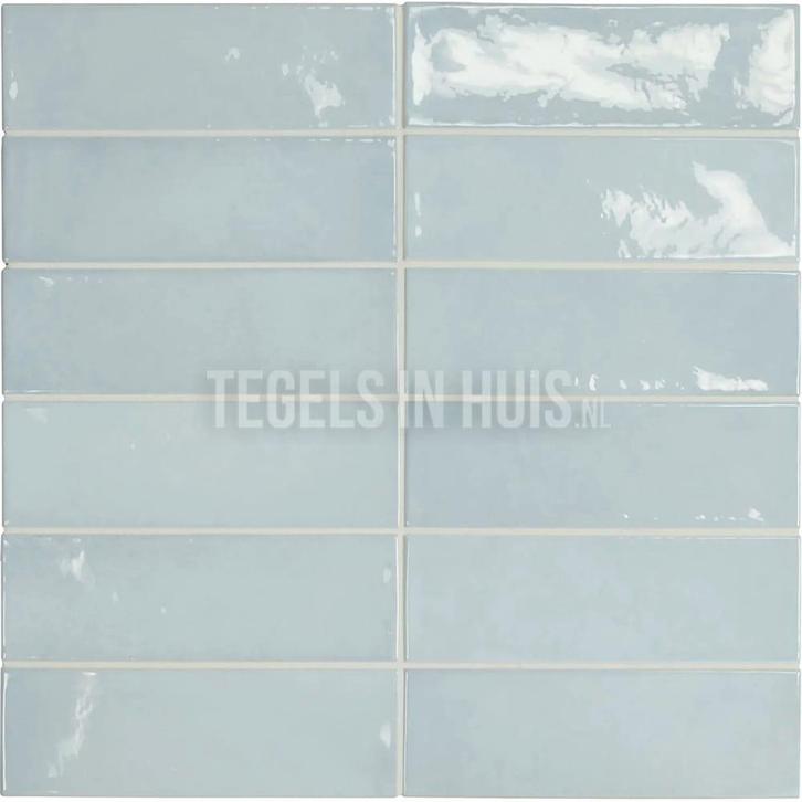 Handvorm wandtegel 6,5x20 licht blauw soft glans wandtegel, Doe-het-zelf en Verbouw, Tegels, Wandtegels, Nieuw, 10 m² of meer