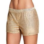 Korte Broek Pailletten Goud M, Verzenden, Nieuw