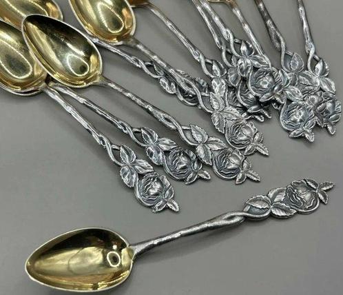 Koffielepel (12) - .813 zilver - Finse 813 lepels in doos, Antiek en Kunst, Antiek | Goud en Zilver